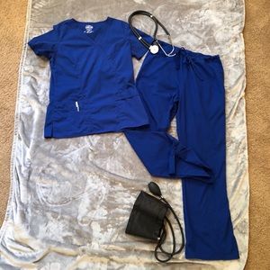 Set of Cherokee Premium Core Stretch Scrubs, Blue